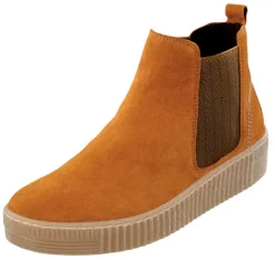 Chelsea Boots mit Plateausohle in Kreppoptik
