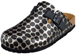 Dr. Brinkmann Clogs mit goldenem Loch-Print