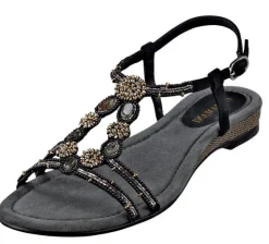 Modische Lazamani Sandalette mit auffallendem Perlenbesatz