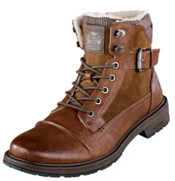 Mustang Schnürboots mit Zierschnalle und karriertem Schlupf