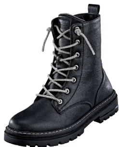 Mustangstiefelette mit Diamantschnürsenkel