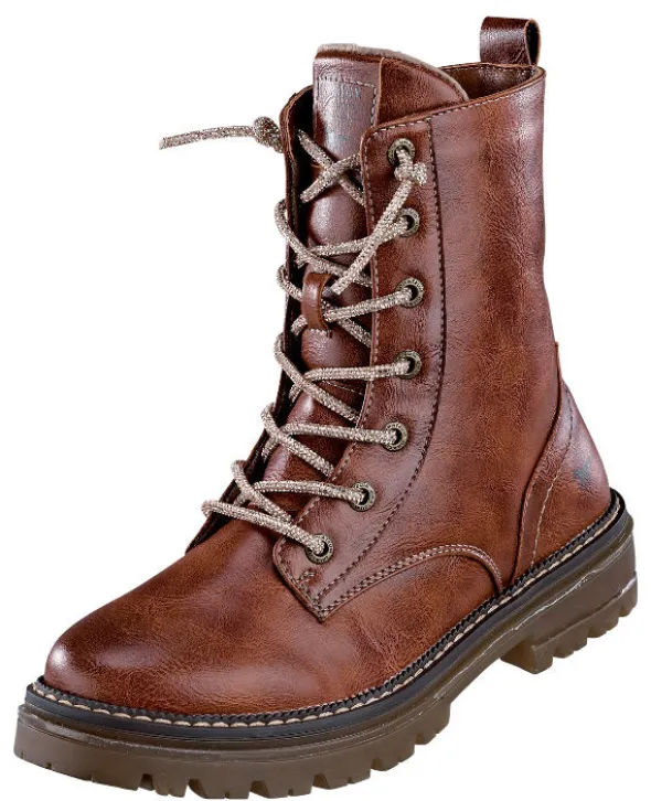 Mustangstiefelette mit Diamantschnürsenkel
