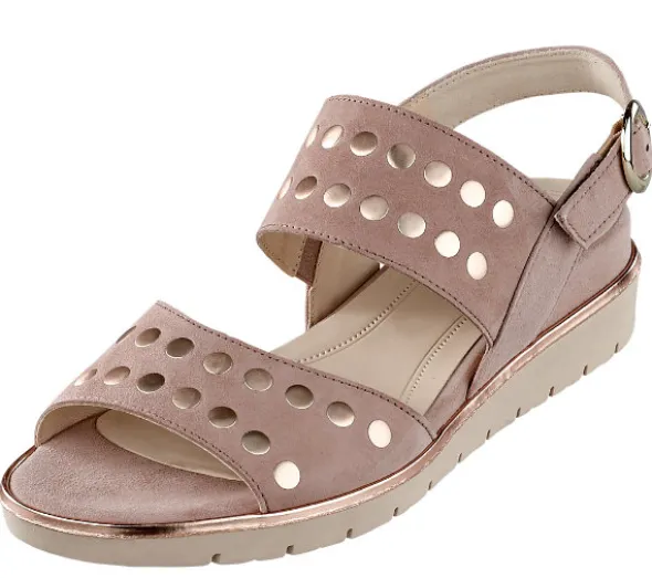 Nietenbesetzte Riemensandalette