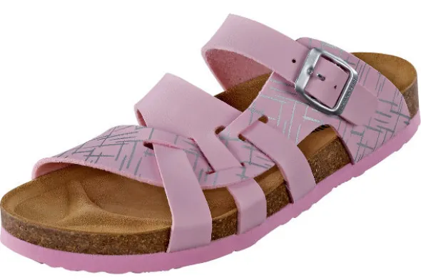 Pantolette mit grafischem Design in rosa von Dr. Brinkmann