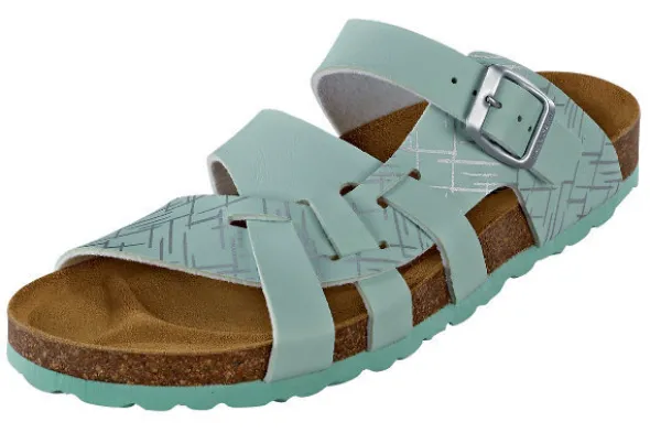 Pantolette mit grafischem Design in mint von Dr. Brinkmann