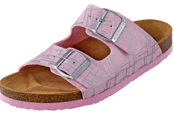 Pantolette mit grafischem Design in rosa von Dr. Brinkmann
