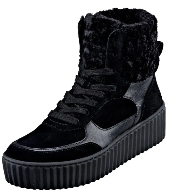 Plateau-Stiefelette mit Webpelz-Schaft von Gabor