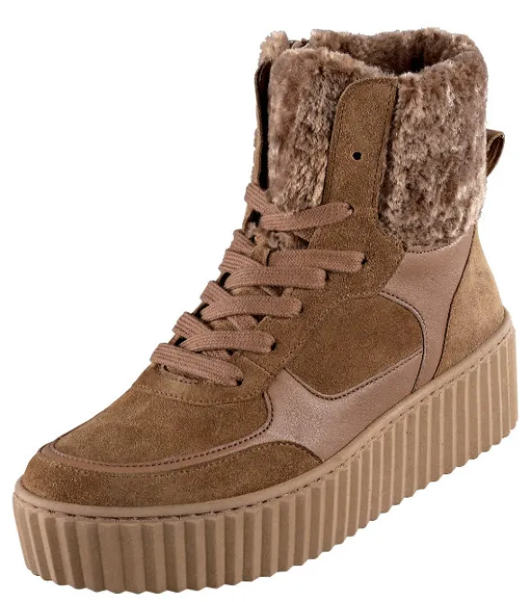 Plateau-Stiefelette mit Webpelz-Schaft von Gabor