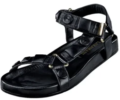 Sandalette mit lederüberzogenen Knöpfen von Lazamani