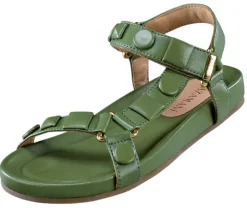 Sandalette mit lederüberzogenen Knöpfen von Lazamani