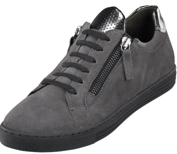 Sportlicher Schnürhalbschuh mit beidseitig zu öffnendem Reißverschluss
