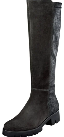 Stiefel in optisch abgesetzter Materialkombination mit Stretchanteil im hinteren Bereich