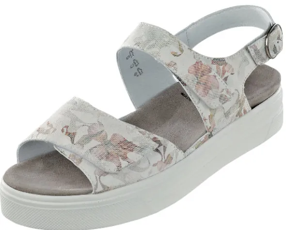 Teilweise verzierte Semler Sandalette mit Klettriemen und Druckknopf