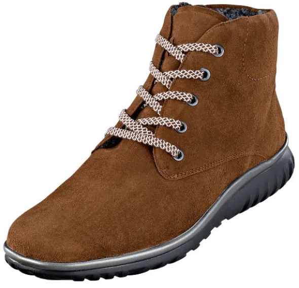 Warme Schürstiefelette mit gemusterten Schnürbändern von Semler